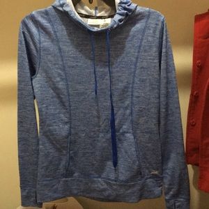 Sports running blue hoodie workout outfit